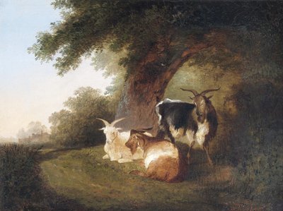 Drie geiten in een landschap, 1848 door Thomas Sidney Cooper